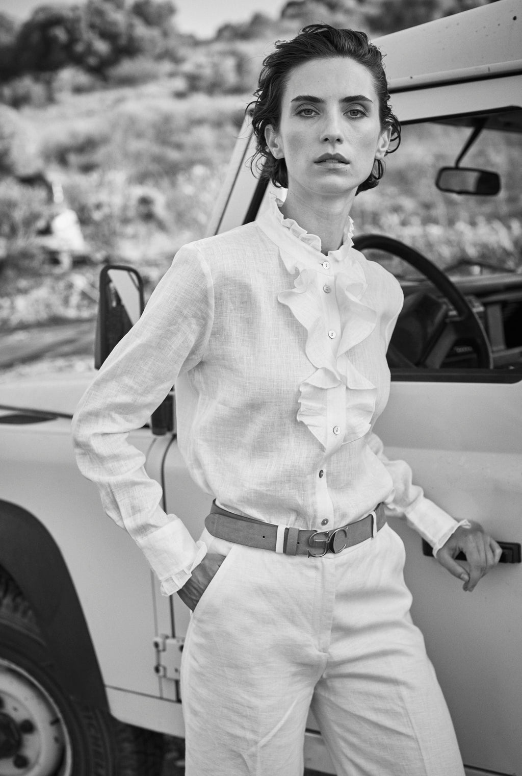 LINEN RUFFLED SHIRT CLAUDETTE