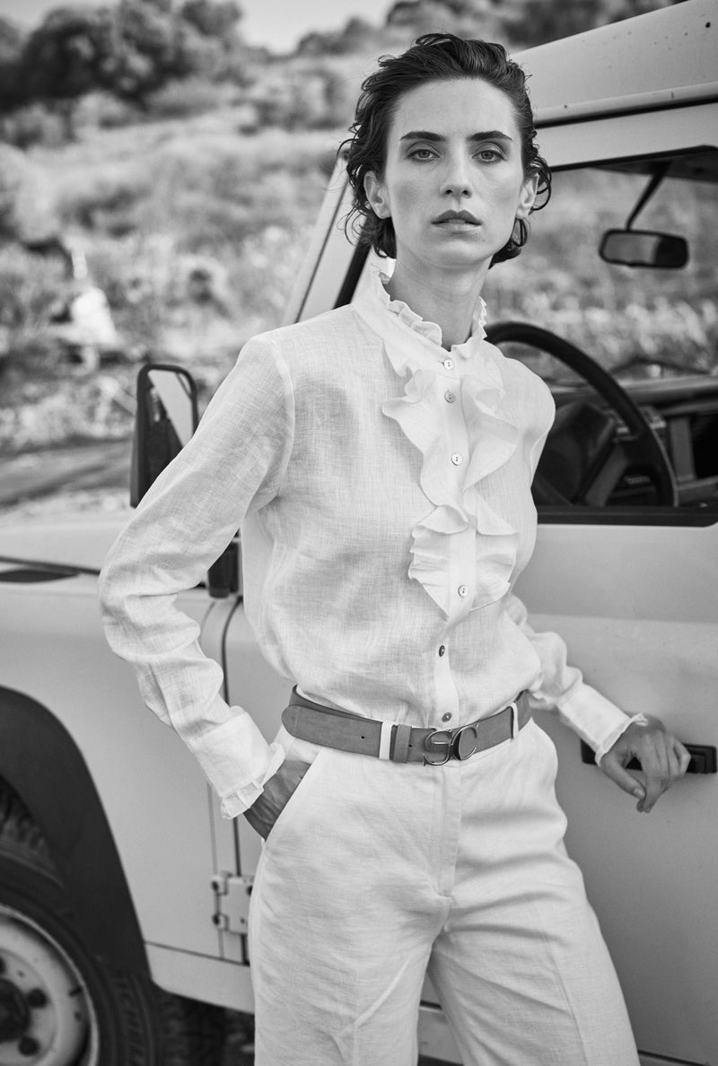 LINEN RUFFLED SHIRT CLAUDETTE
