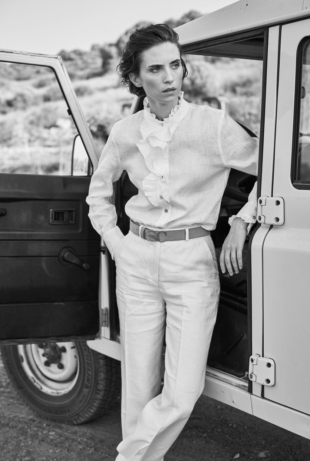 LINEN RUFFLED SHIRT CLAUDETTE