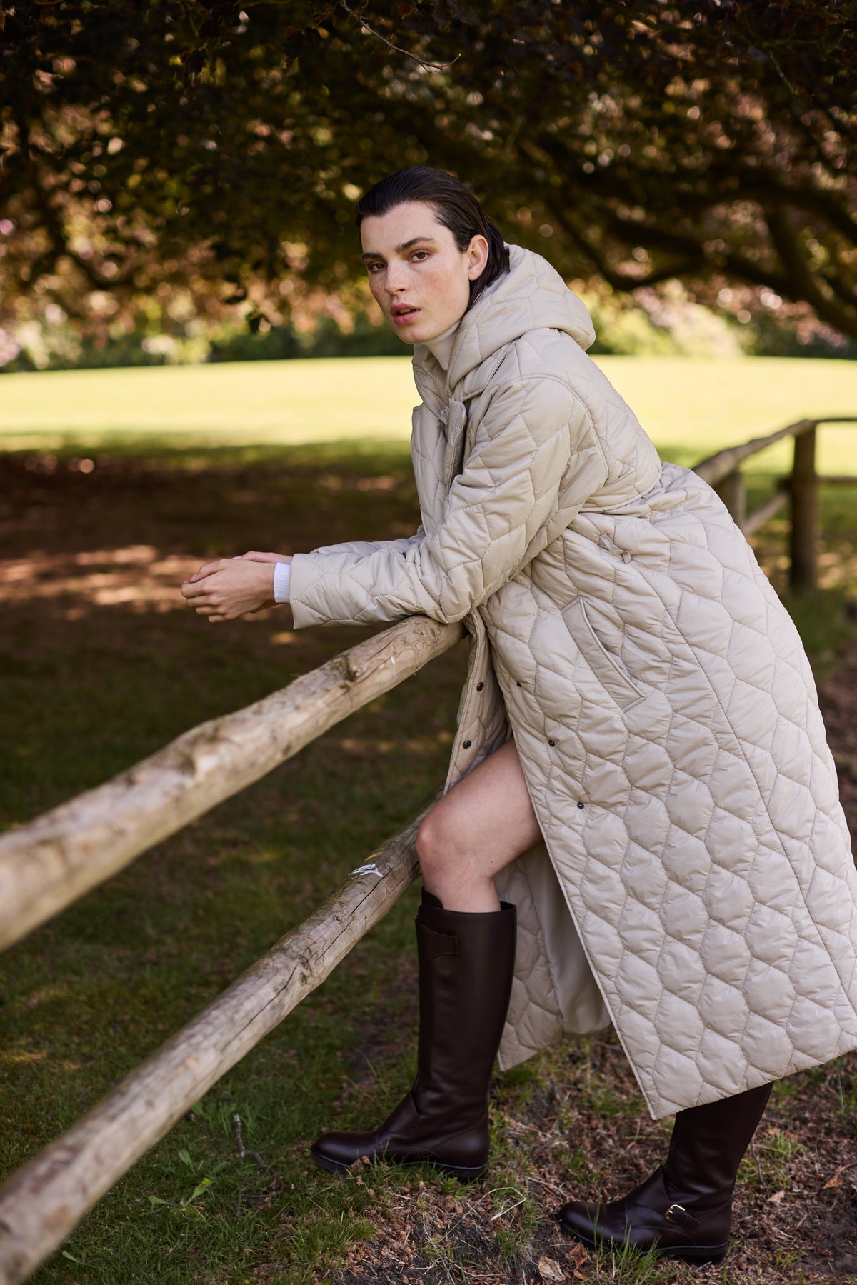 QUILTED TRENCH COAT ANABEL - SAND - COATS - SCAPA FASHION - SCAPA OFFICIAL