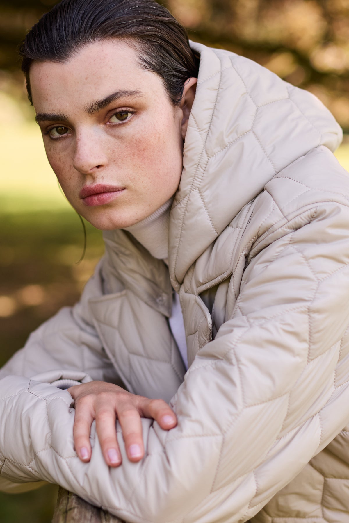 QUILTED TRENCH COAT ANABEL - SAND - COATS - SCAPA FASHION - SCAPA OFFICIAL