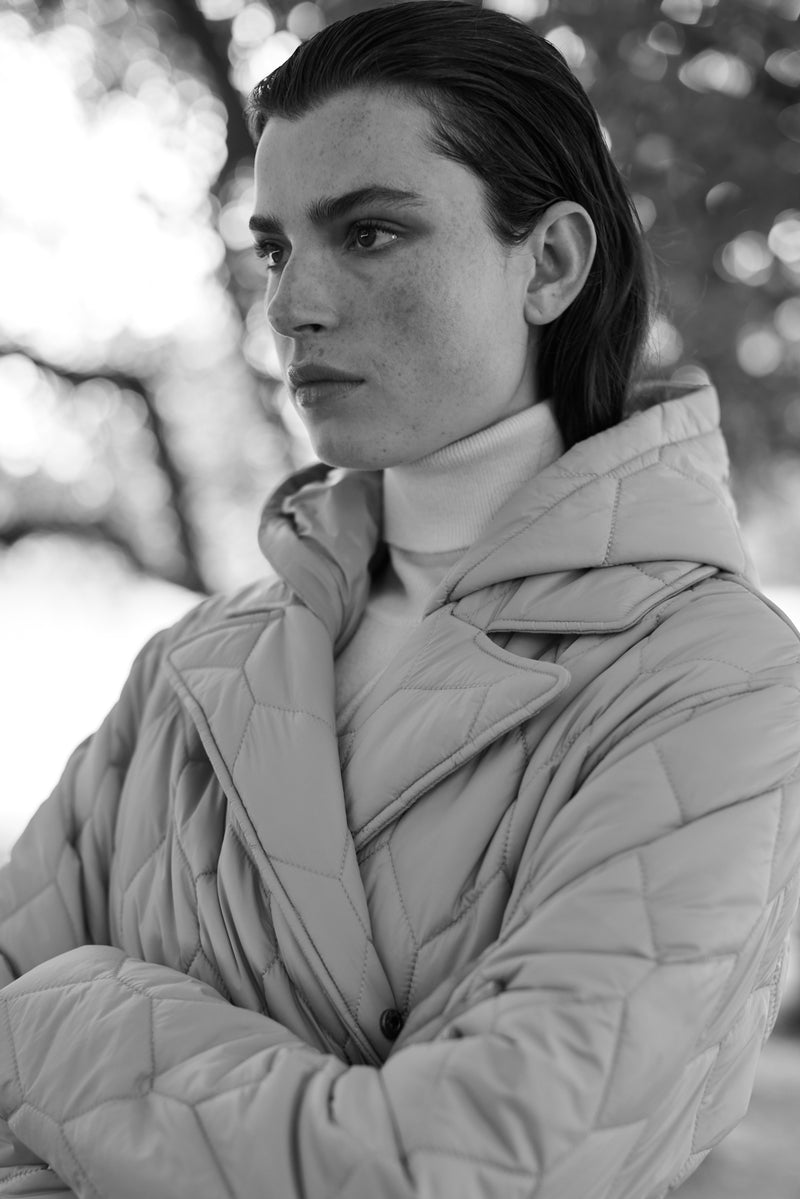 MERINO WOOL TURTLENECK PULL ROSE - SAND
