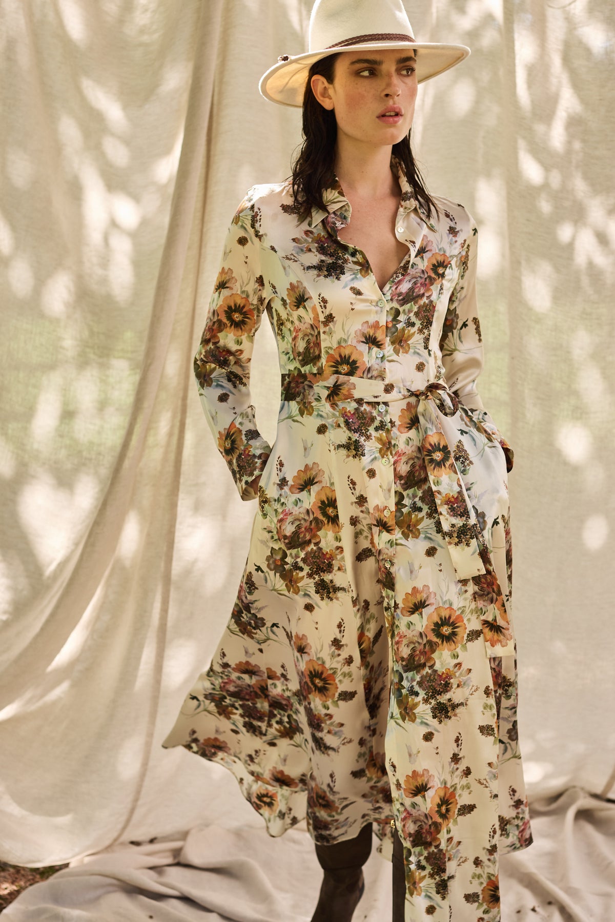 SILK DRESS CHARLIE - FLOWERPRINT