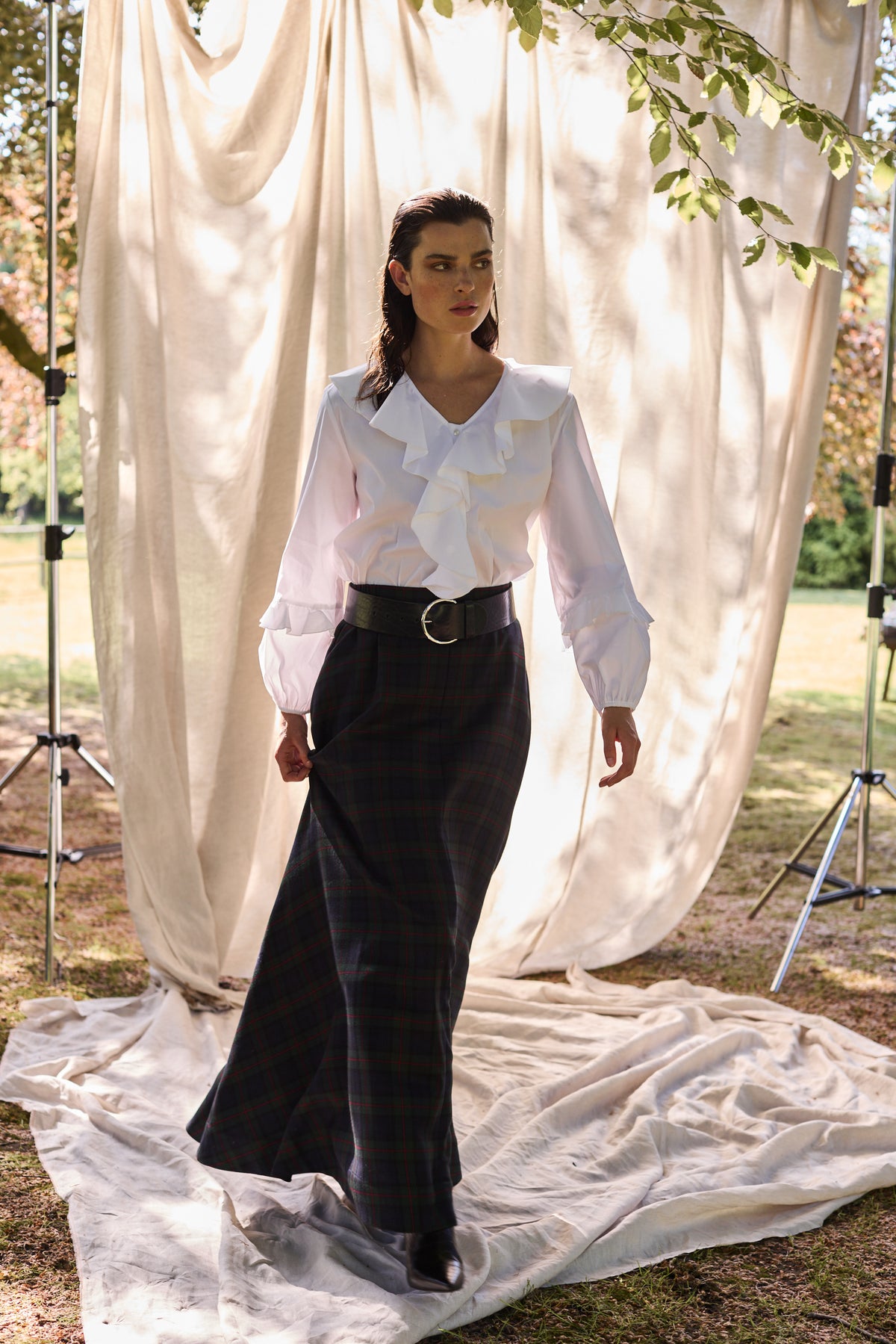 LEATHER BELT TAMMY - NAVY