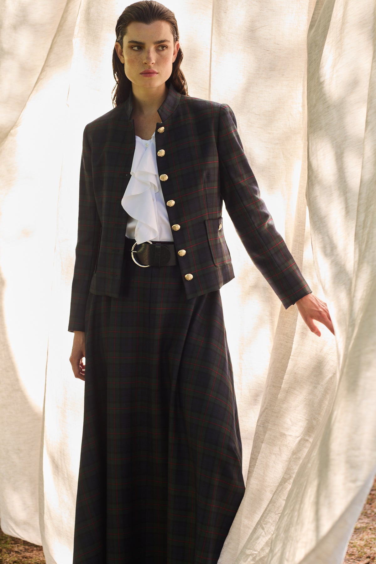 LEATHER BELT TAMMY - NAVY