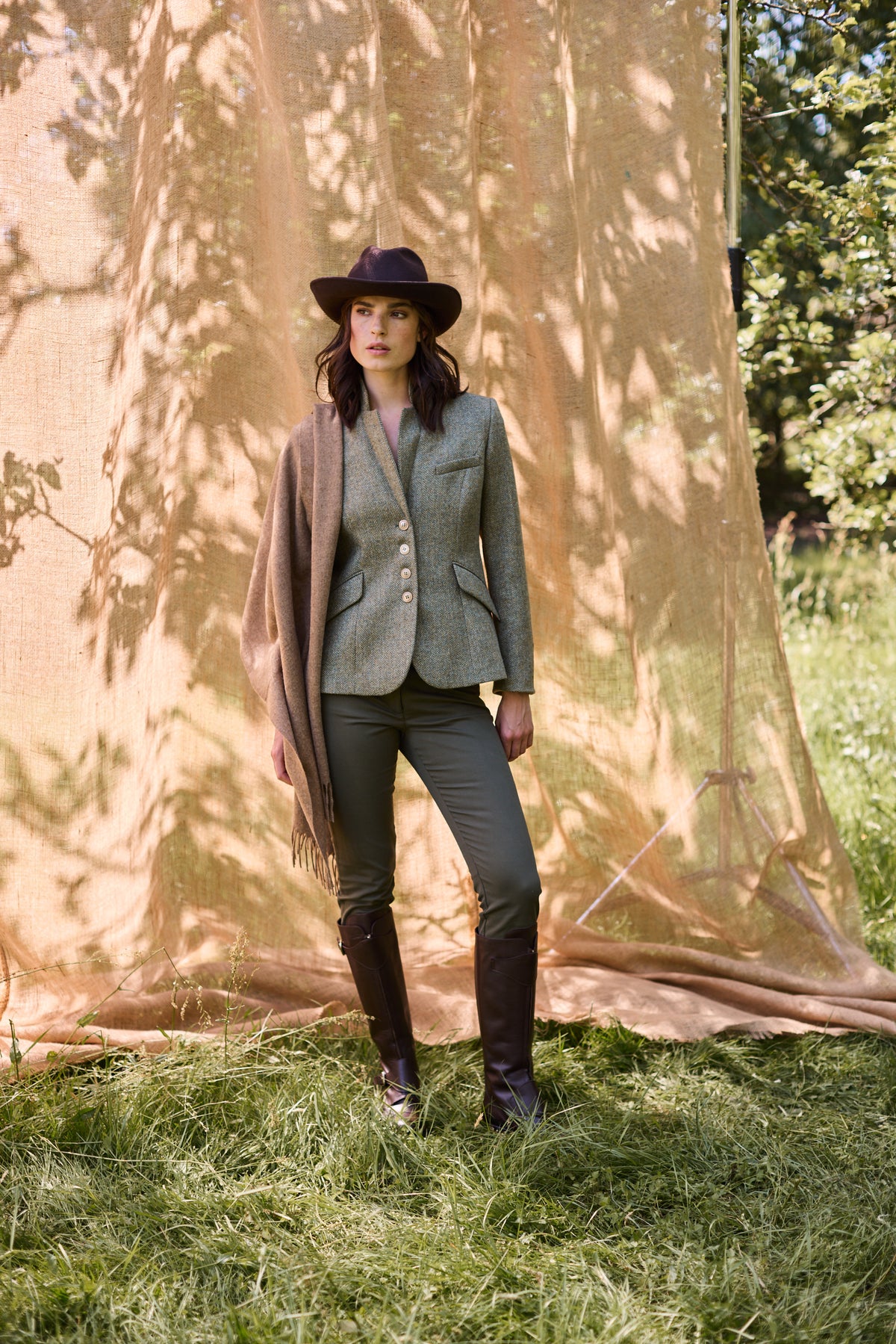 PURE WOOL JACKET HAYWORTH - HERRINGBONE GREY - JACKETS - SCAPA FASHION - SCAPA OFFICIAL