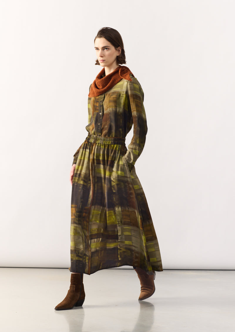 SKIRT CHEYENNE - OLIVE MIX PRINT