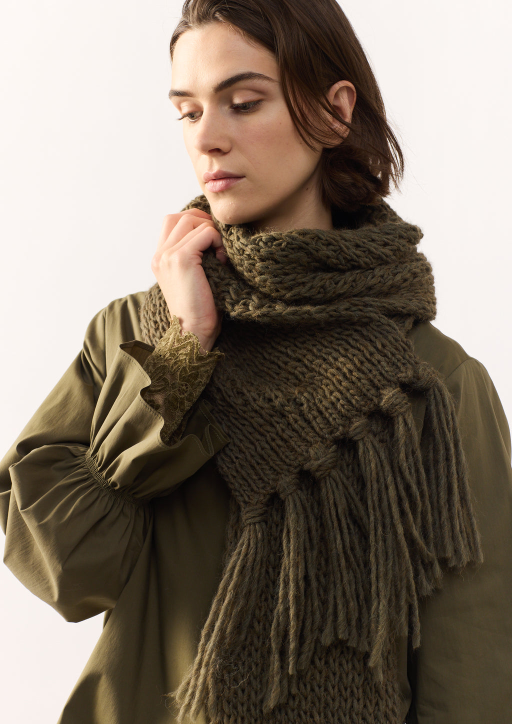 SCARF LIME - KHAKI