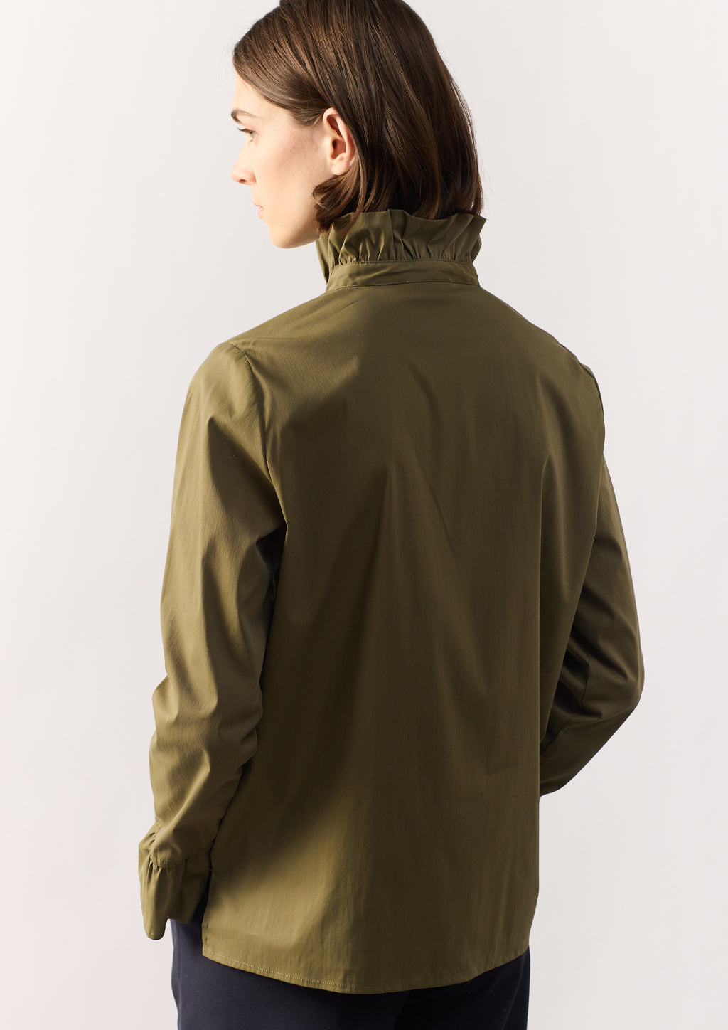 COTTON SHIRT RAKU - DARK MOSS
