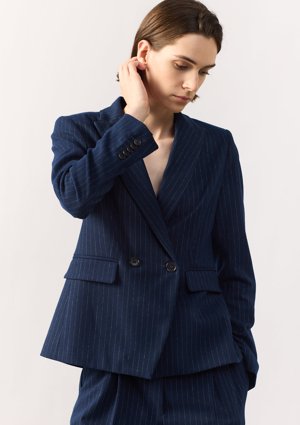 JACKET ASTRID - PINSTRIPE NAVY