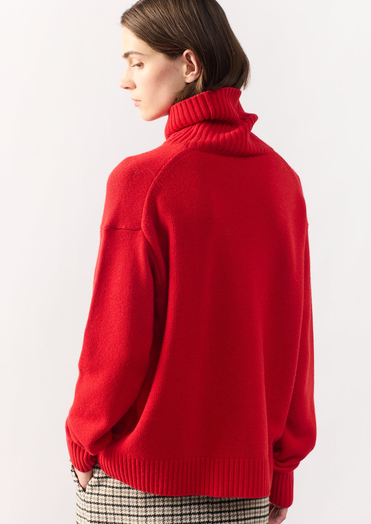 WOOL CAHSMERE PULL NIGORI - RED