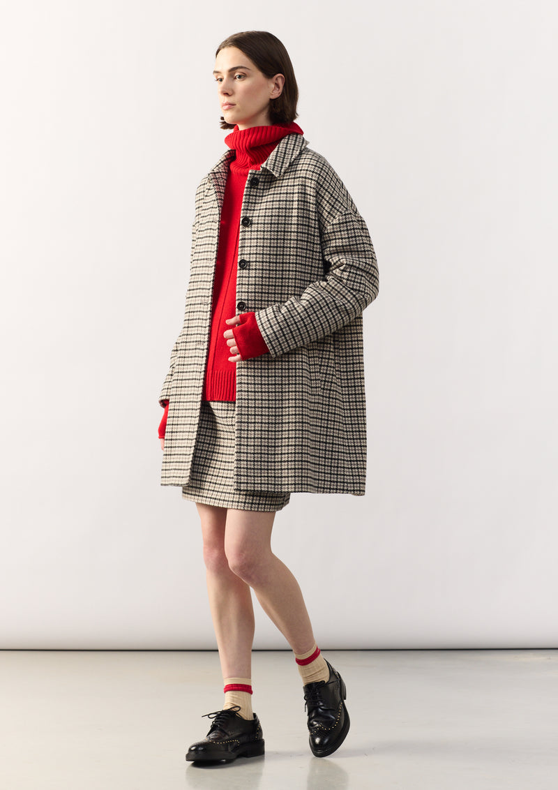 COAT AMOR -  HOUNDSTOOTH PATTERN