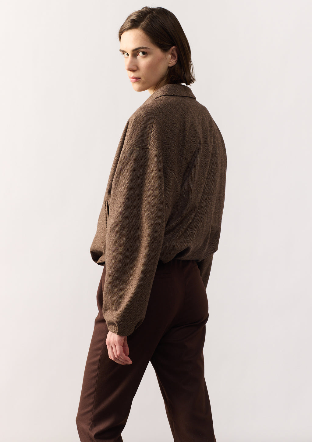 JACKET SAYA - HERRINGBONE BROWN