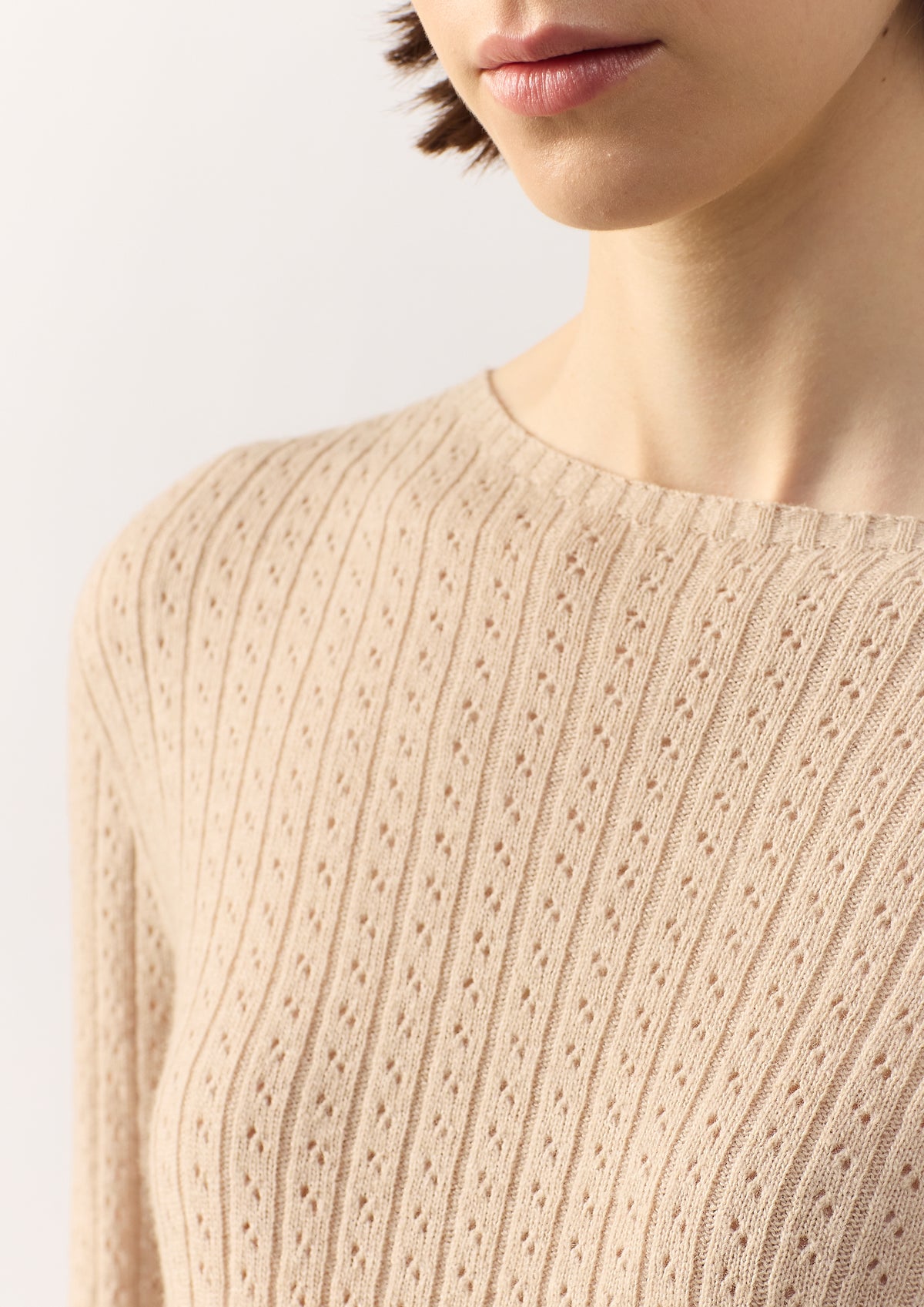 WOOL CASHMERE PULL MANON - LIGHT BEIGE