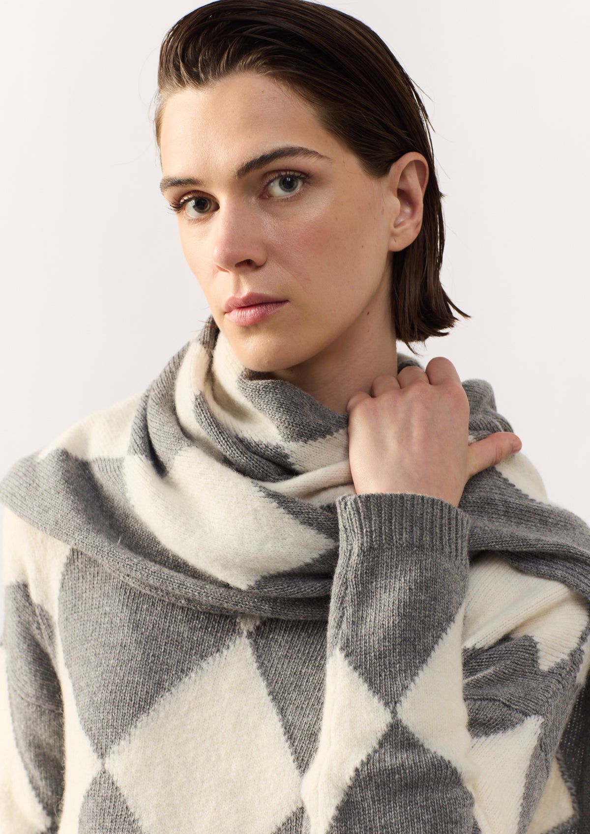 SCARF JONA 180X40CM - GREY - ACCESSOIRES - SCAPA FASHION - SCAPA OFFICIAL