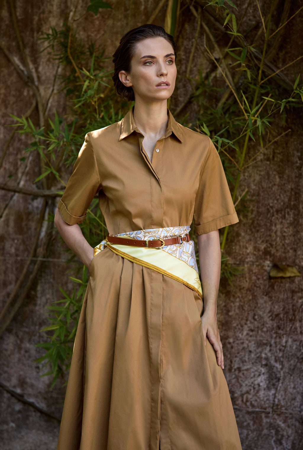 SILK SCARF LOVE - YELLOW - ACCESSOIRES - SCAPA FASHION - SCAPA OFFICIAL