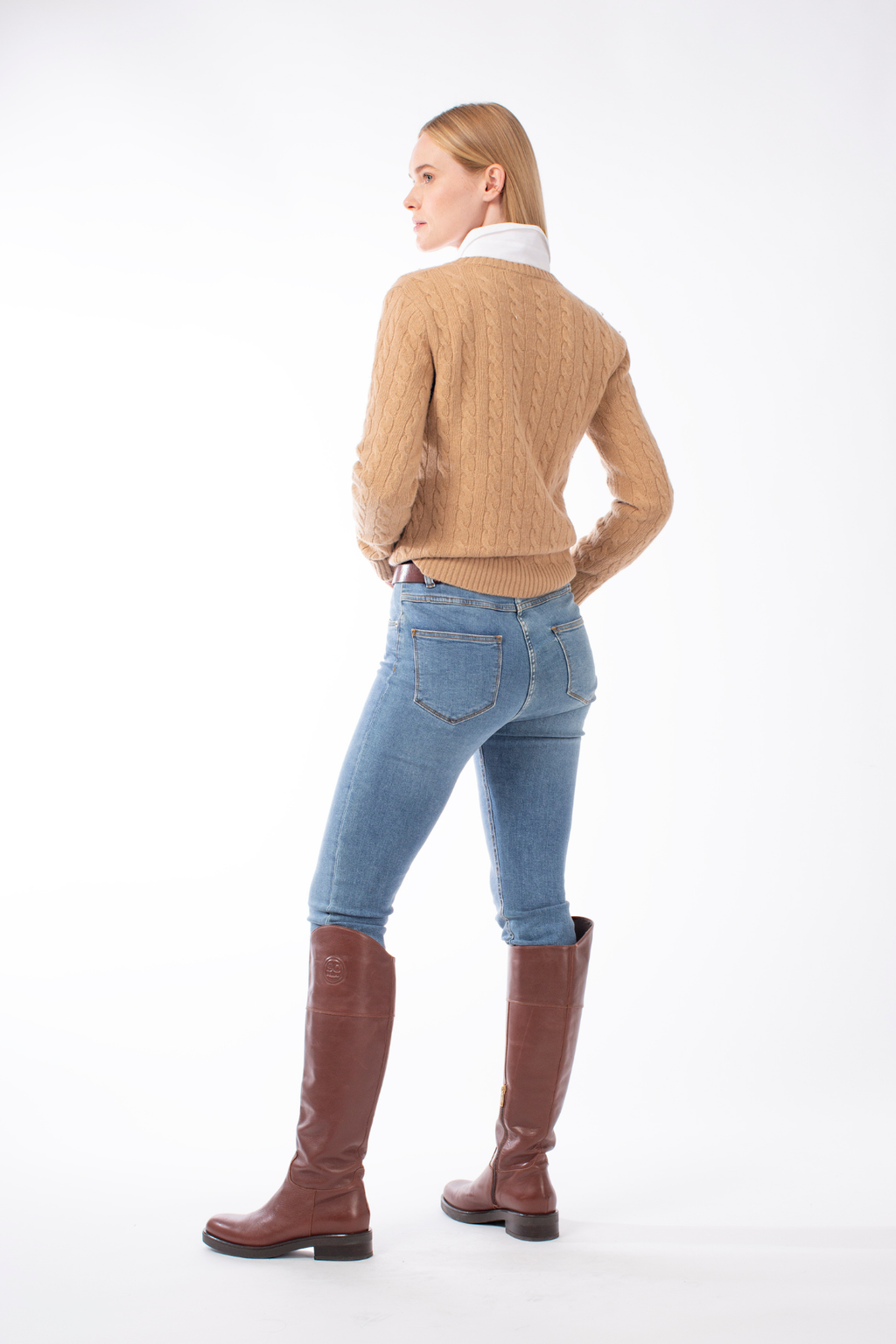 CROPPED JEANS MOUDA - DENIM BLUE AND DARK JEANS BLUE