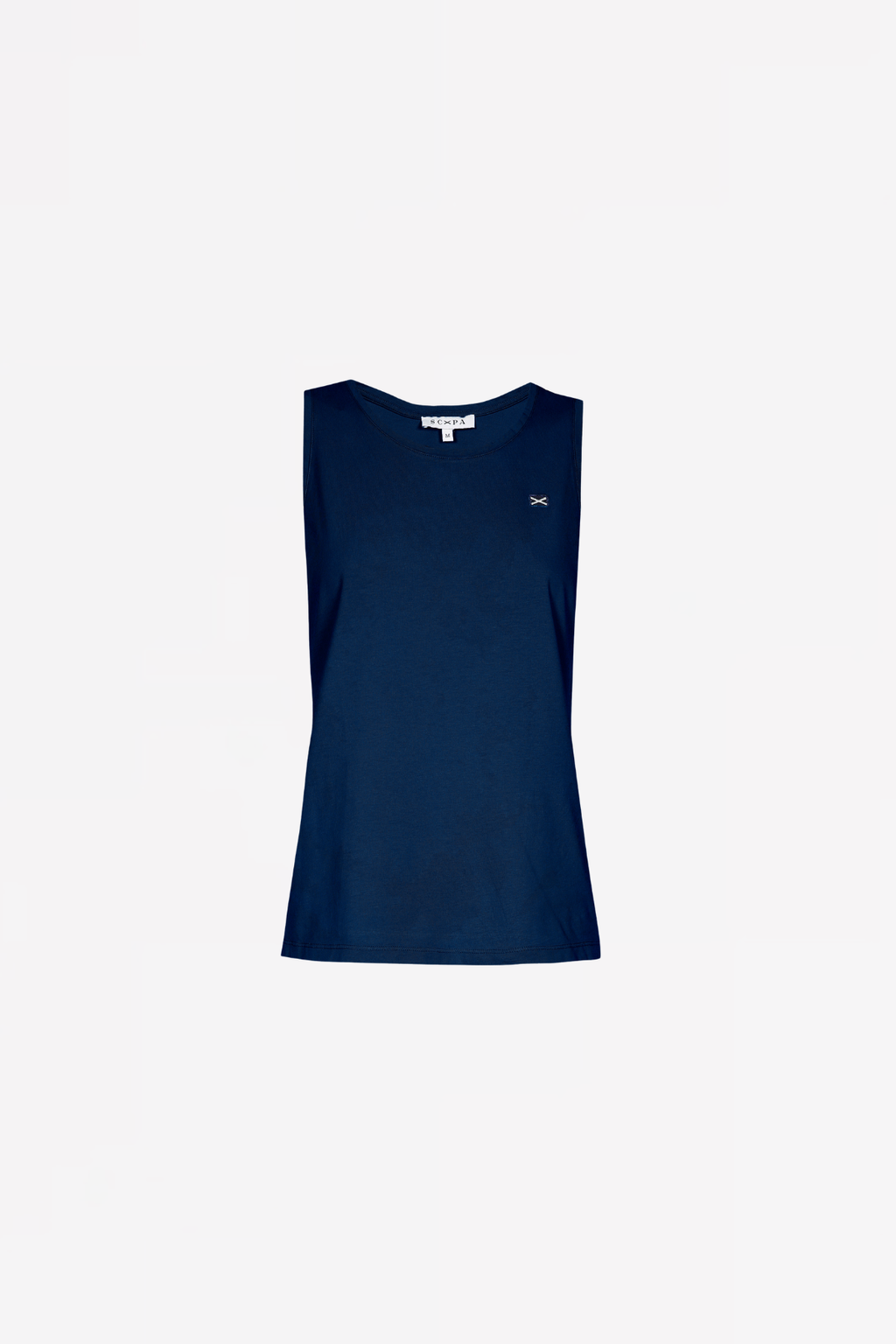 SLEEVELESS COTTON SHIRT GAUTAMA - BLUE AND NAVY