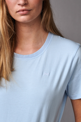 SHORT SLEEVE COTTON T-SHIRT GISELLE- AZURE BLUE
