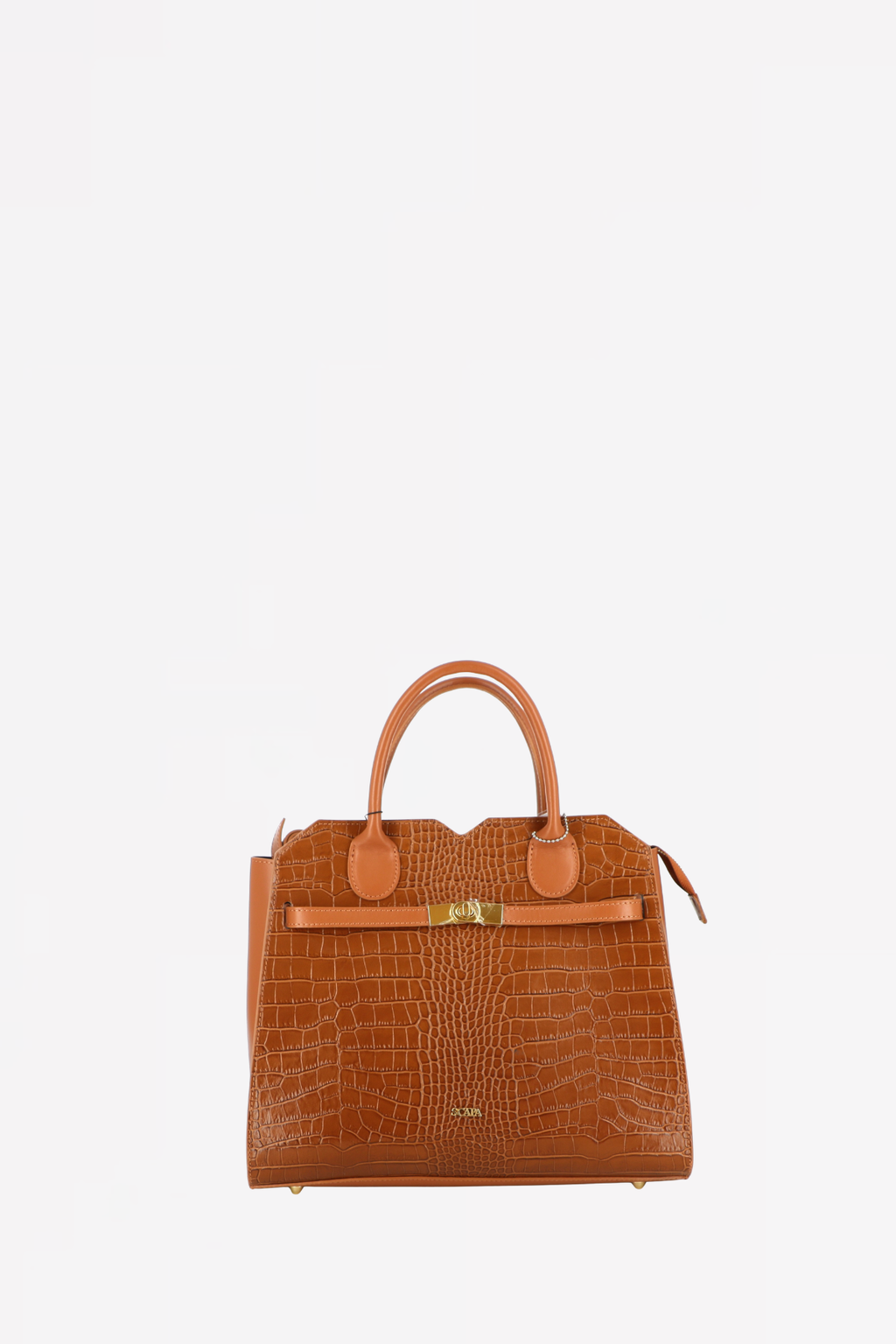 LEATHER HANDBAG - COGNAC - BAGS - SCAPA FASHION - SCAPA OFFICIAL