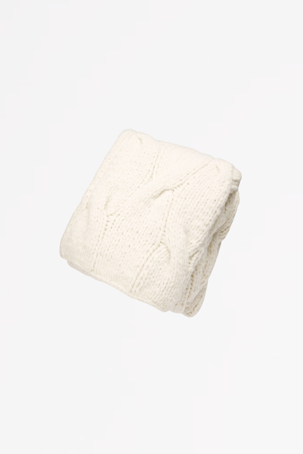 LAJA handknitted plaid Alpaca Merinos wool - chalk white - PLAIDS - SCAPA FASHION - SCAPA OFFICIAL