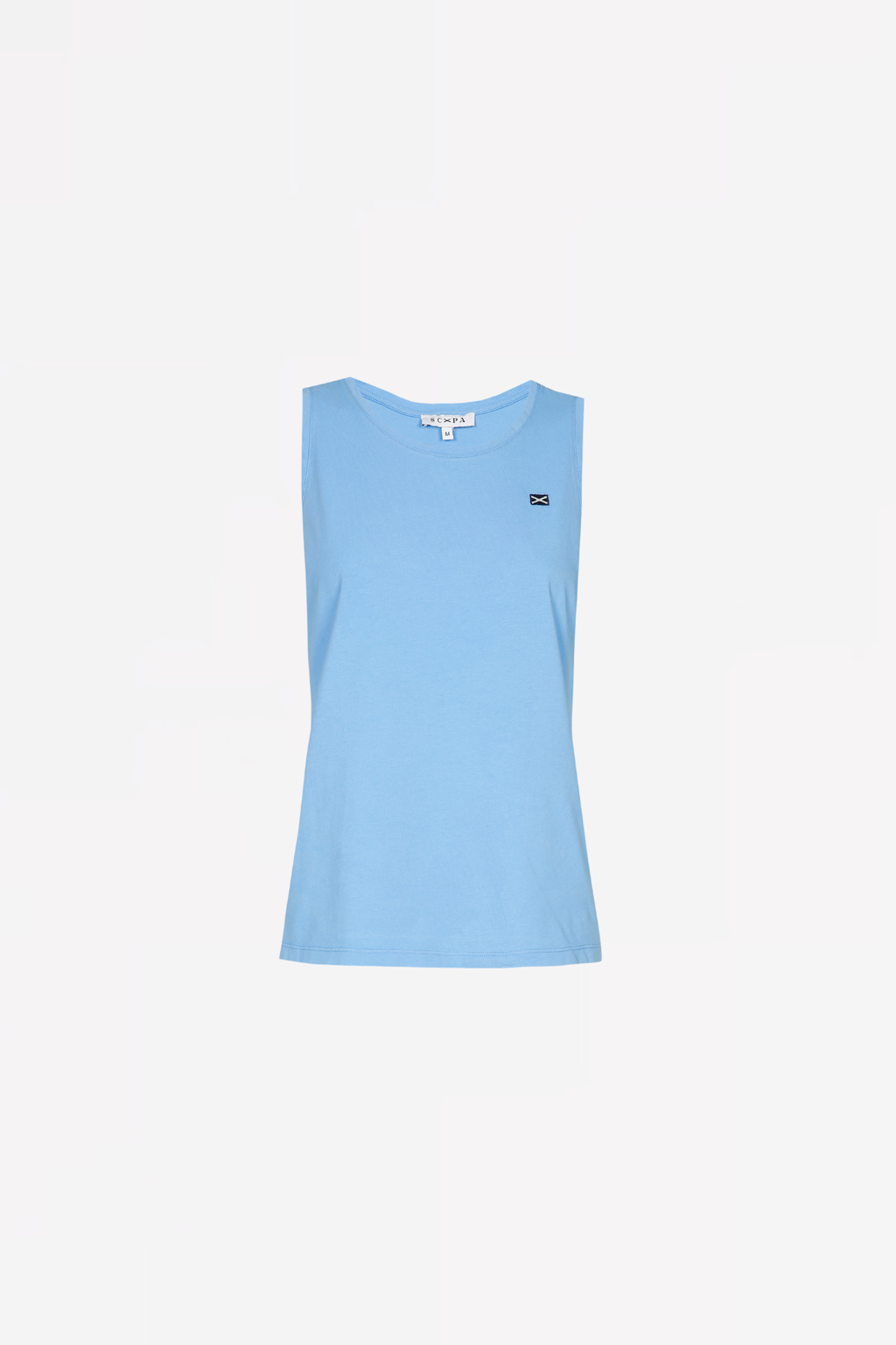 SLEEVELESS COTTON SHIRT GAUTAMA - BLUE AND NAVY