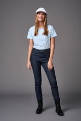 SHORT SLEEVE COTTON T-SHIRT GISELLE- WHITE/AZURE/NAVY - Shirts - SCAPA FASHION - SCAPA OFFICIAL