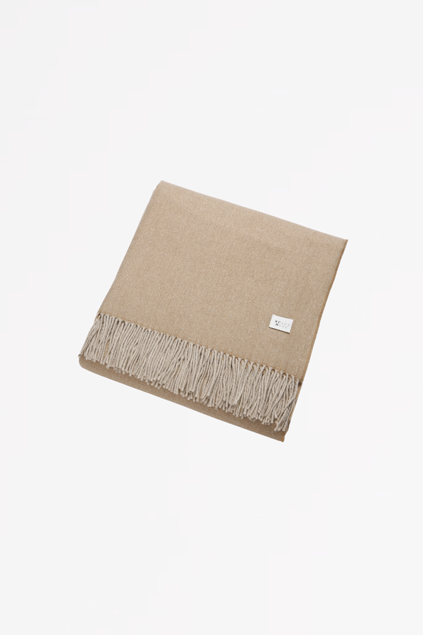 Langdale Throw herringbone Cashmere/Merino wool - Caramel