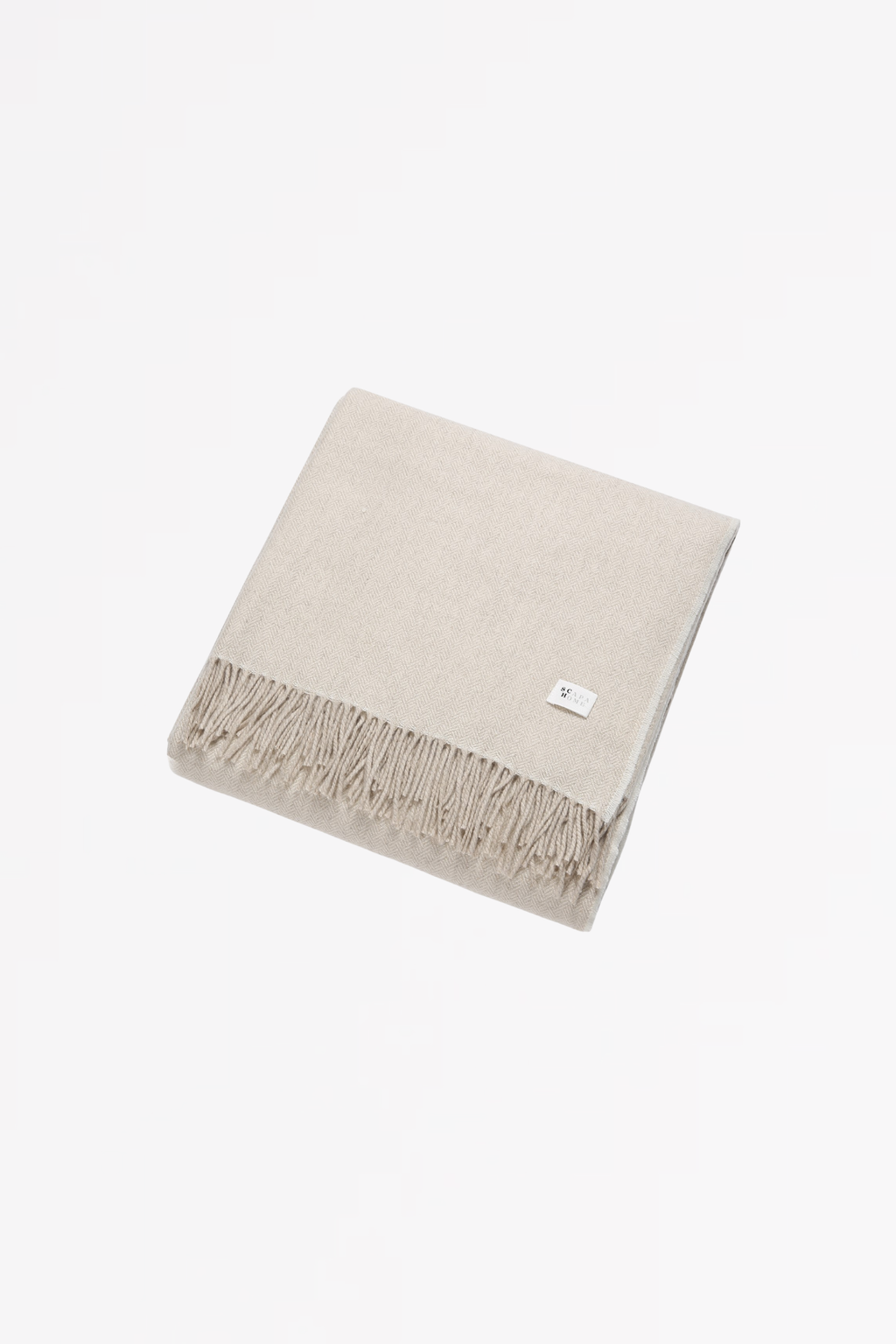 Langdale Throw herringbone Cashmere/Merino wool  - Oatmeal - THROWS - SCAPA FASHION - SCAPA OFFICIAL