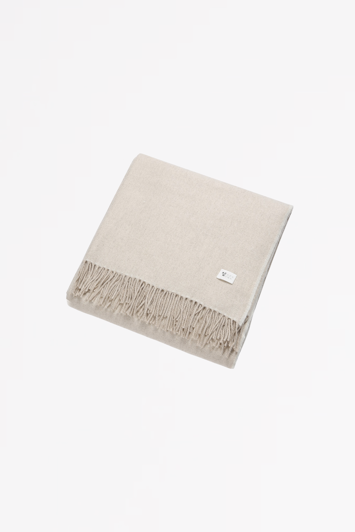Langdale Throw herringbone Cashmere/Merino wool  - Oatmeal - THROWS - SCAPA FASHION - SCAPA OFFICIAL