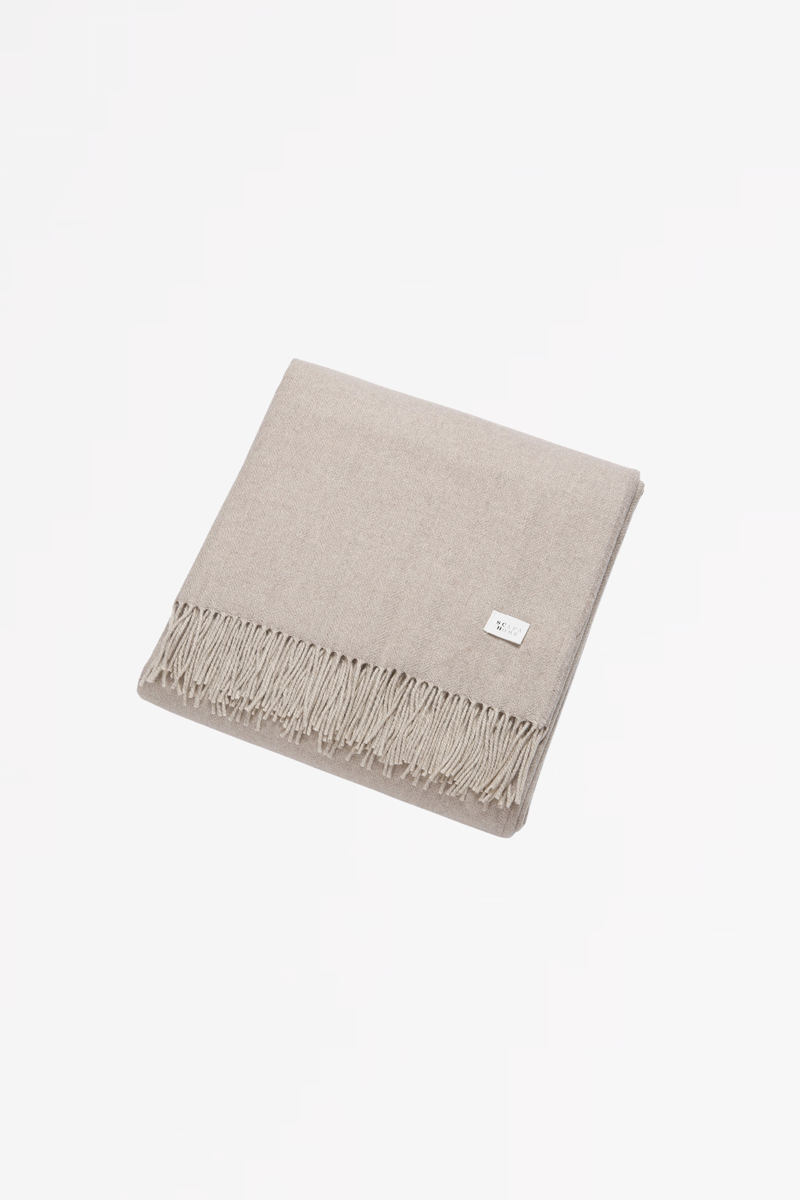 Langdale Throw herringbone Cashmere/Merino wool - Sandshell