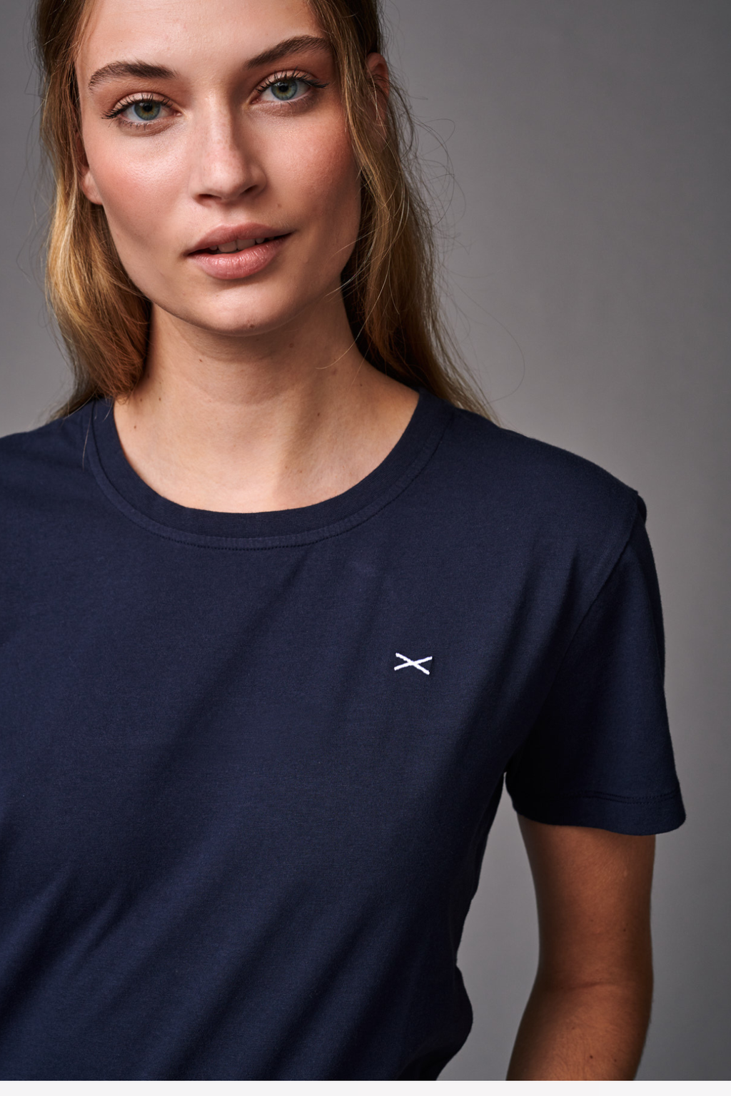 SHORT SLEEVE COTTON T-SHIRT GISELLE- NAVY