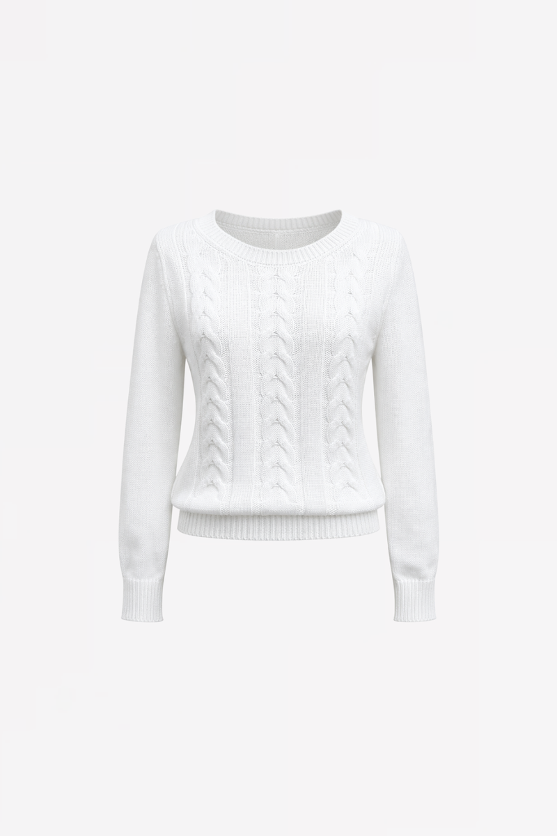 COTTON PULL GWENDY WITH CABLE DETAIL - PULLS - SCAPA FASHION - SCAPA OFFICIAL