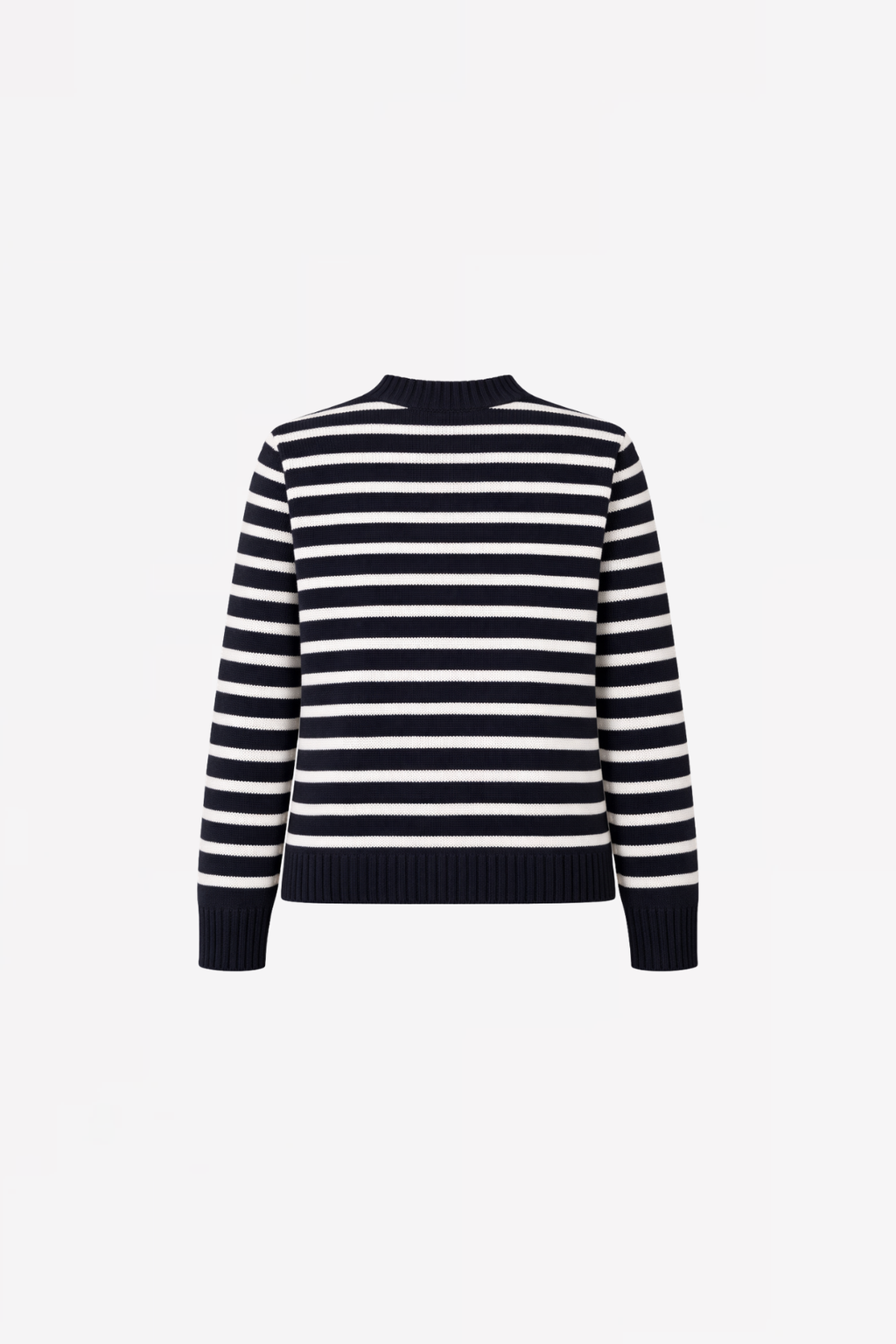 STRIPED COTTON BUTTONED CARDIGAN  GANA - NAVY - PULLS - SCAPA FASHION - SCAPA OFFICIAL