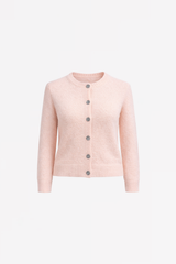 BUTTONED ALPACA CARDIGAN GRACE - OLD PINK/WINE/BLUE - PULLS - SCAPA FASHION - SCAPA OFFICIAL