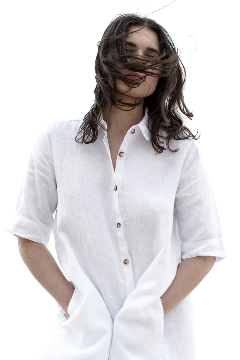 RELAXED LINEN SHIRT MAXI DRESS ARWIN - 7 colours - DRESSES - SCAPA FASHION - SCAPA OFFICIAL