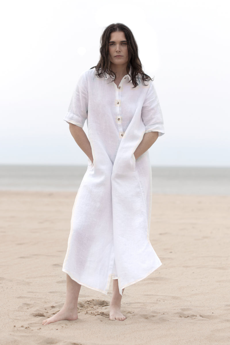 RELAXED LINEN SHIRT MAXI DRESS ARWIN - 7 colours - DRESSES - SCAPA FASHION - SCAPA OFFICIAL
