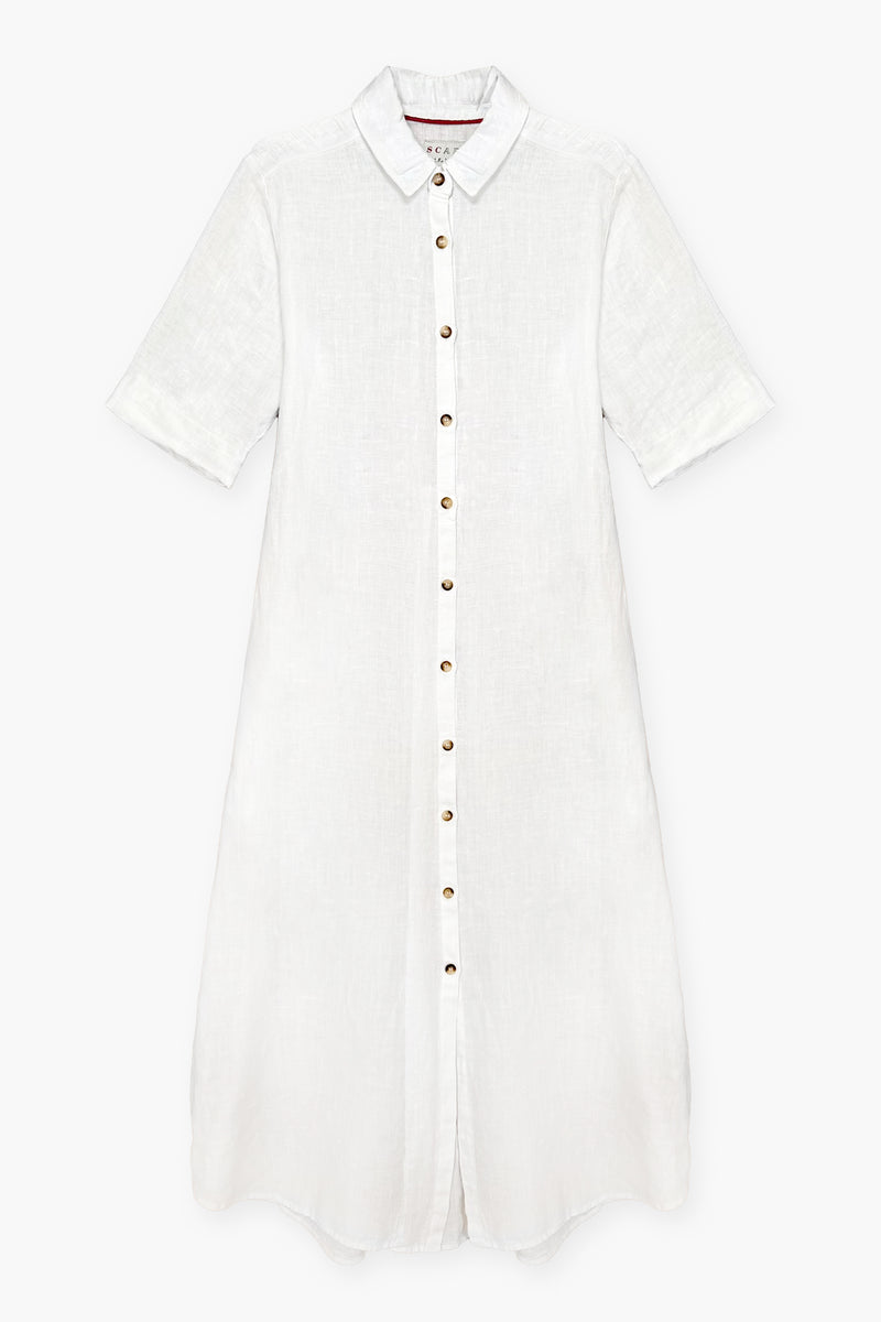 WASHED LINEN SHIRT-STYLE MAXI DRESS ARWIN - DRESSES - SCAPA FASHION - SCAPA OFFICIAL