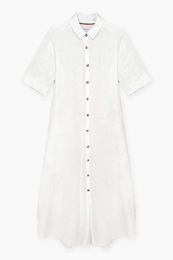 WASHED LINEN SHIRT-STYLE MAXI DRESS ARWIN