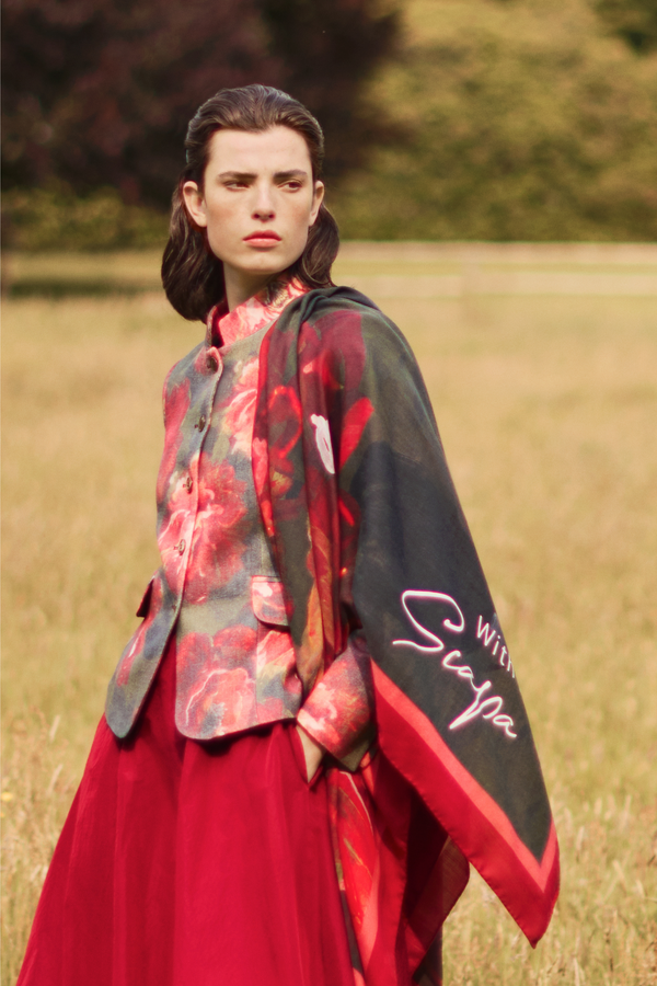 FLOWER PRINT WOOL  JACKET DAKOTA - JACKETS - SCAPA FASHION - SCAPA OFFICIAL