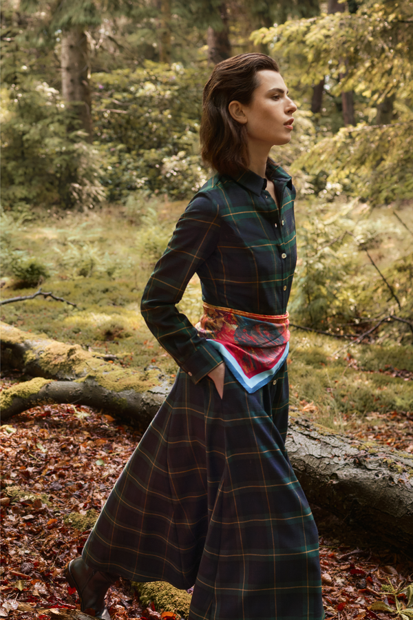 WOOL PLAID DESIGN DRESS CHARLIE