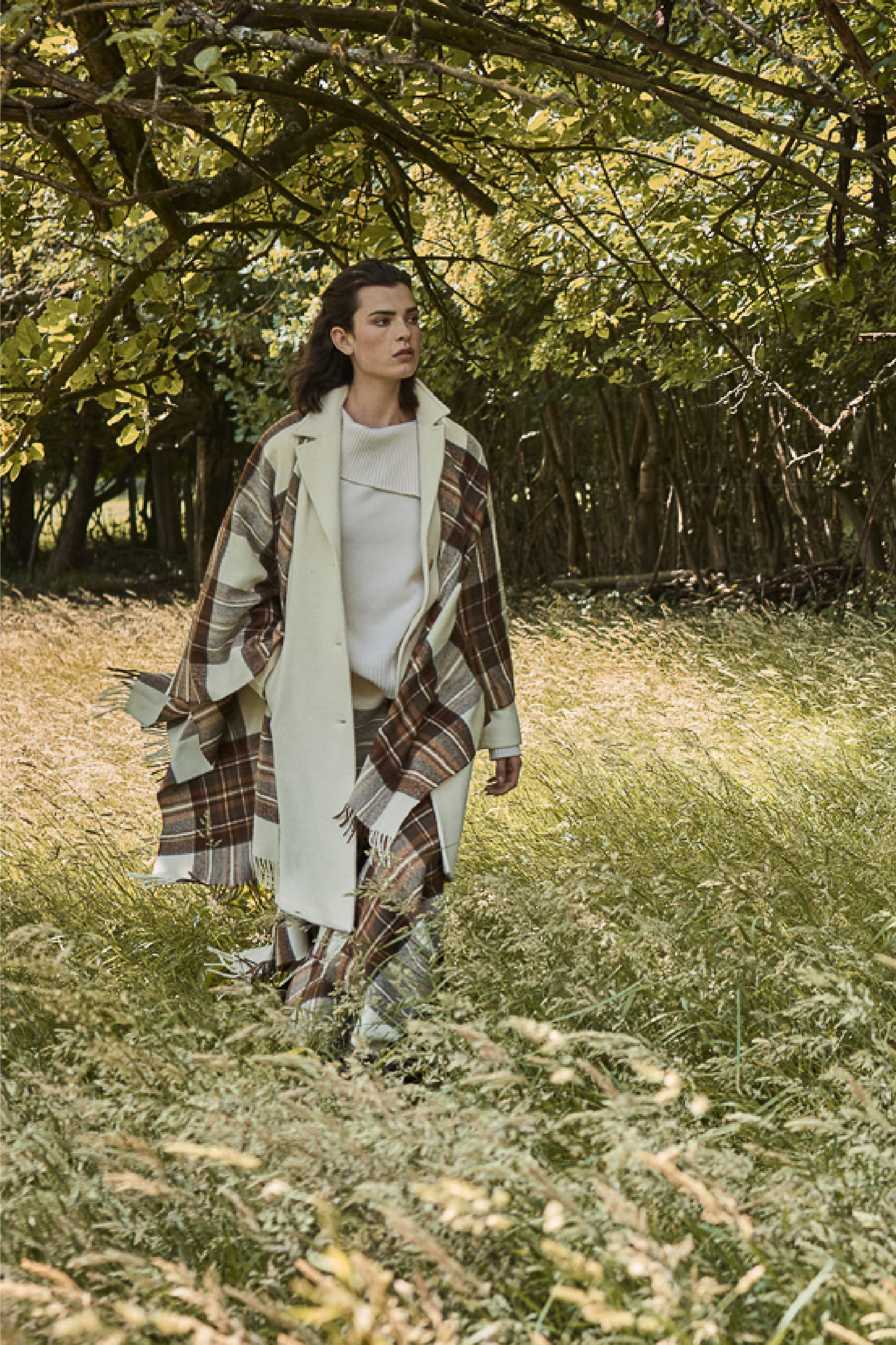 Alpaca Wool Blend Coat in Soft Grey main image 0