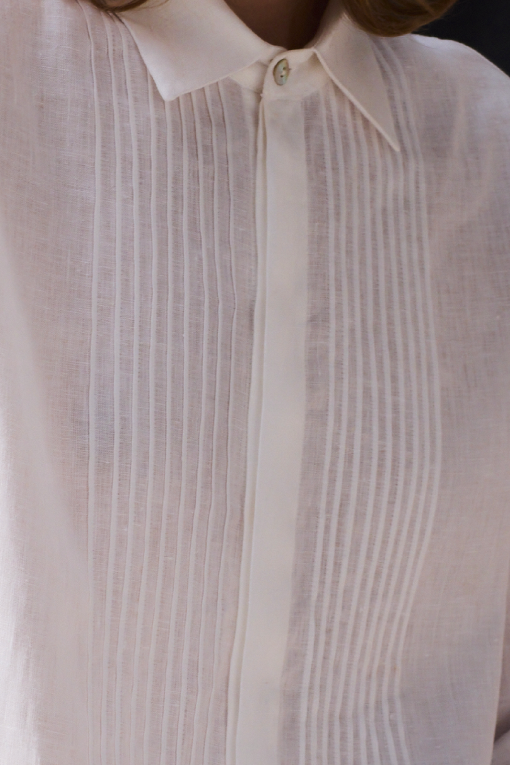 FINE LINEN PLEATED SHIRT FLORENCE - SHIRTS - SCAPA FASHION - SCAPA OFFICIAL