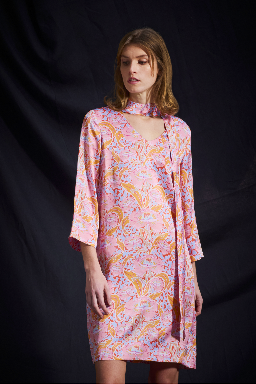 SILK DRESS MINA - DRESSES - SCAPA FASHION - SCAPA OFFICIAL