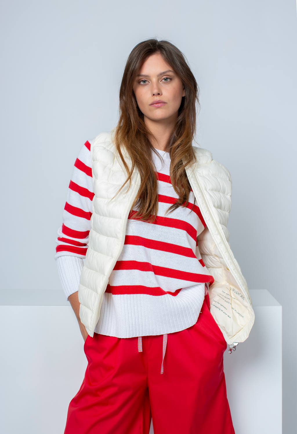 QUILTED LIGHTWEIGHT BODYWARMER FLORENCE - OFF WHITE - JACKETS - SCAPA FASHION - SCAPA OFFICIAL