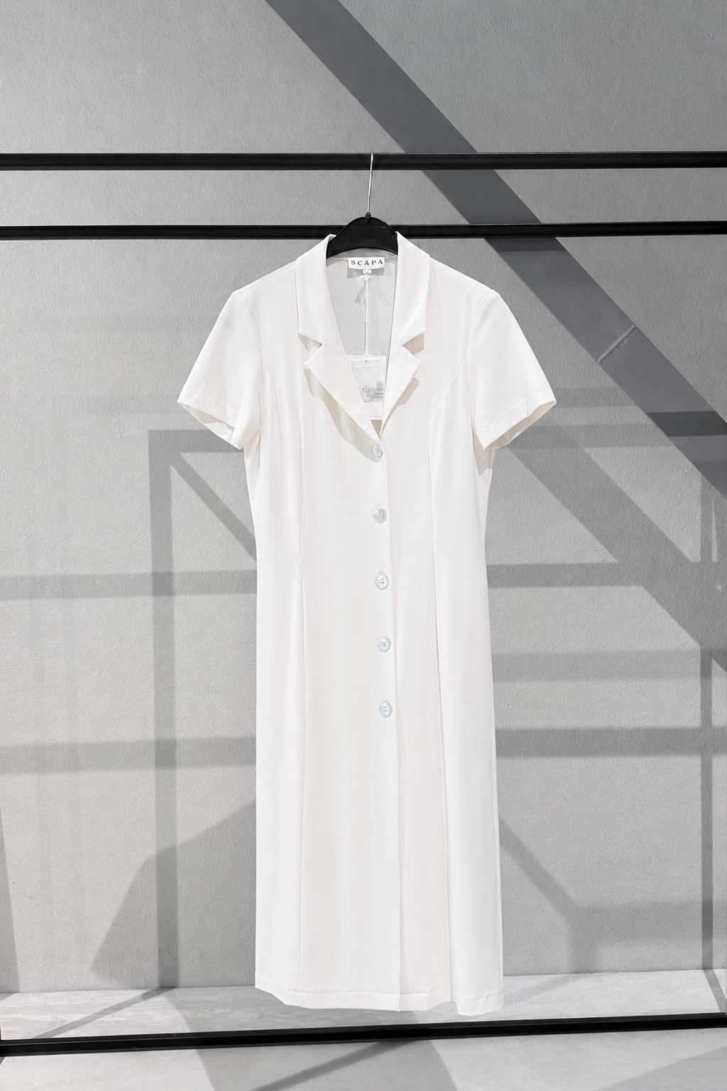 COOL WOOL DRESS NIGELLA - OFF WHITE/NAVY