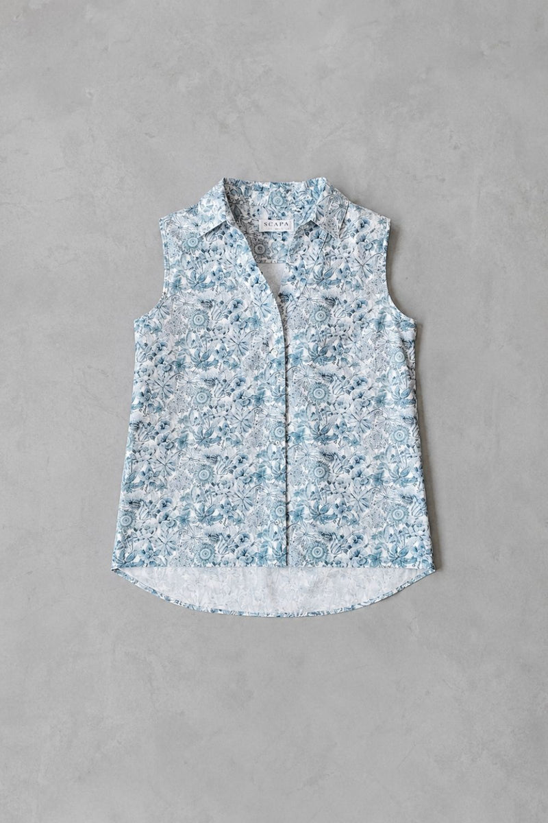COTTON SHIRT  ARKIA - FLORAL BLUE