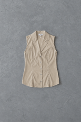 COTTON SHIRT TOP  YAELLE - NAVY/BEIGE/LIGHT BLUE/CHOCOLATE