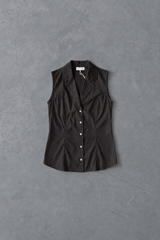 COTTON SHIRT TOP  YAELLE - NAVY/BEIGE/LIGHT BLUE/CHOCOLATE