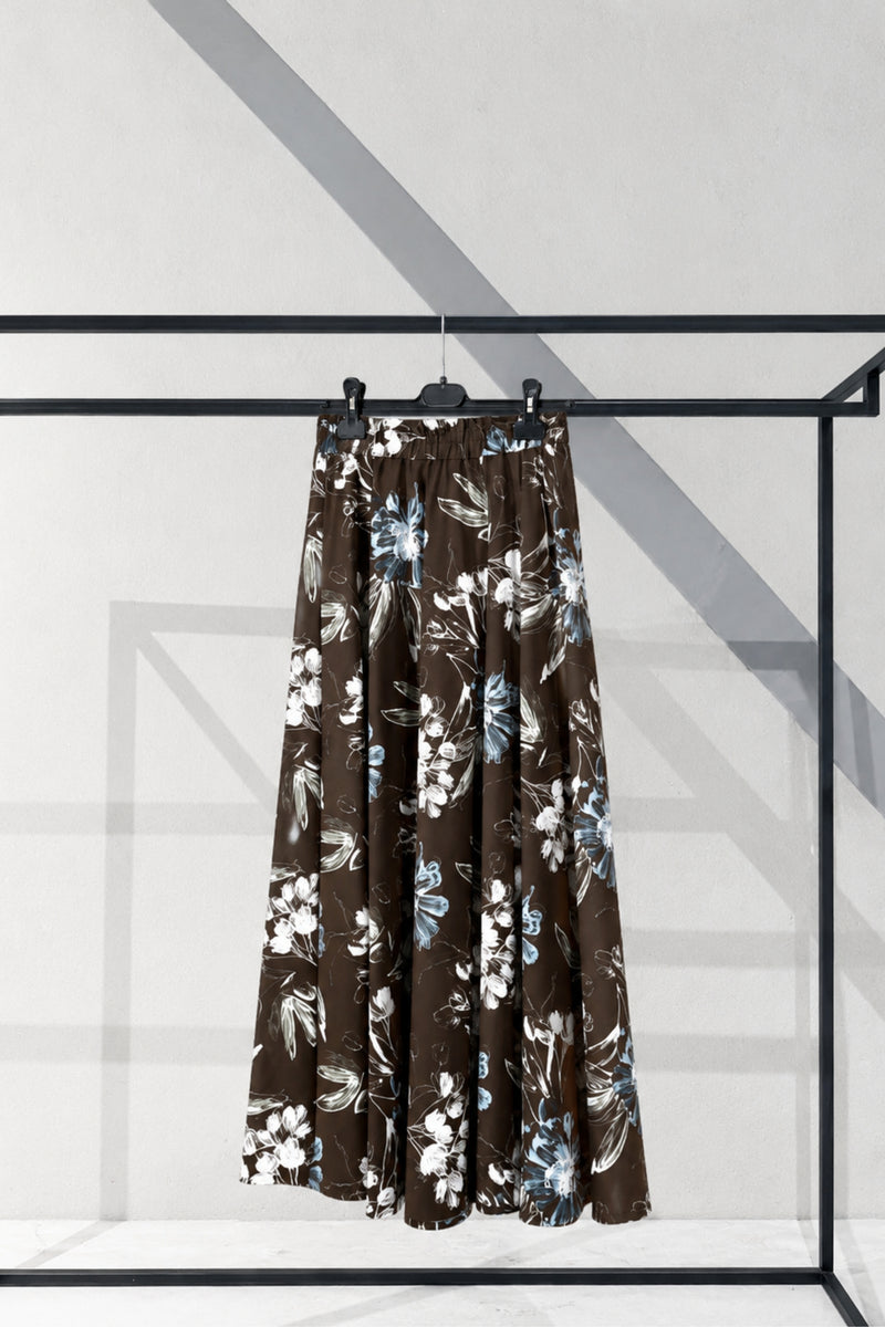 COTTON SKIRT FRELINE - DARK BROWN
